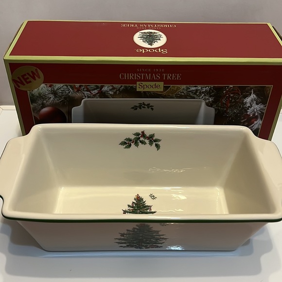 Spode Christmas Tree Loaf Pan - Picture 2 of 3